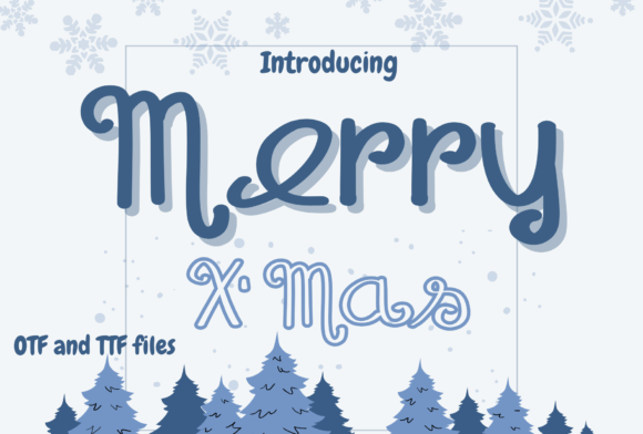 Merry X Mas Font for Festive Craft Designs