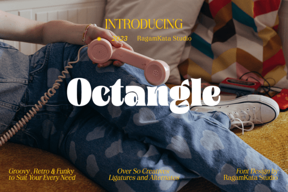 Octangle Typeface for Retro Editorial Design